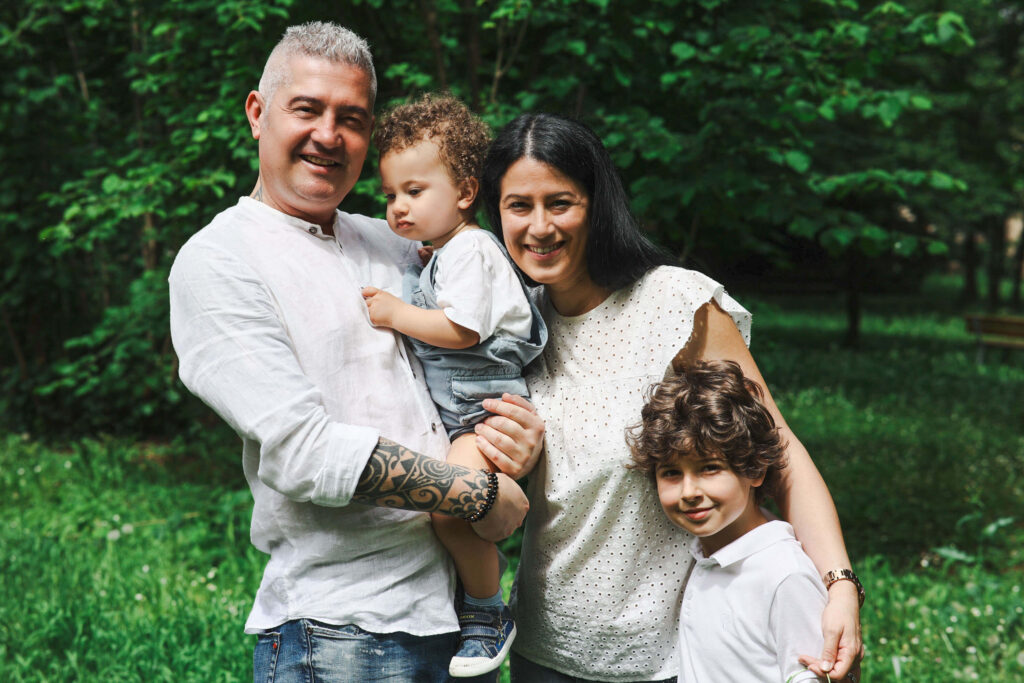 Servizio fotografico famiglia ritratto natura